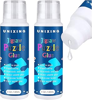 Jigsaw Puzzle Glue Clear Puzzle Glue with Sponge Head, Replace Puzzle Saver Suitable for 3000/3500/5000 Pieces of Puzzle f...