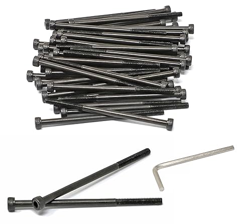 Miniatura 334 de iexcell 720 piezas de acero de aleación M4 x 6/8/10/12/16/20/25/30/35/40/45/50 de grado 12.9, tornillos de cabeza hexagonal, tornillos, arandelas