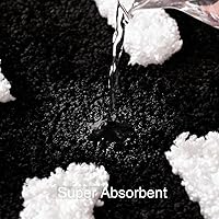 Vista 5 de QJHOMO Alfombra de baño con texto en blanco y negro, divertida, antideslizante, súper absorbente, lavable a máquina, para bañera, ducha, dormitorio