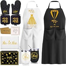 10 Pack Wedding Engagement Gift Set for Couples Mr and Mrs Aprons for Bridal Shower Gifts