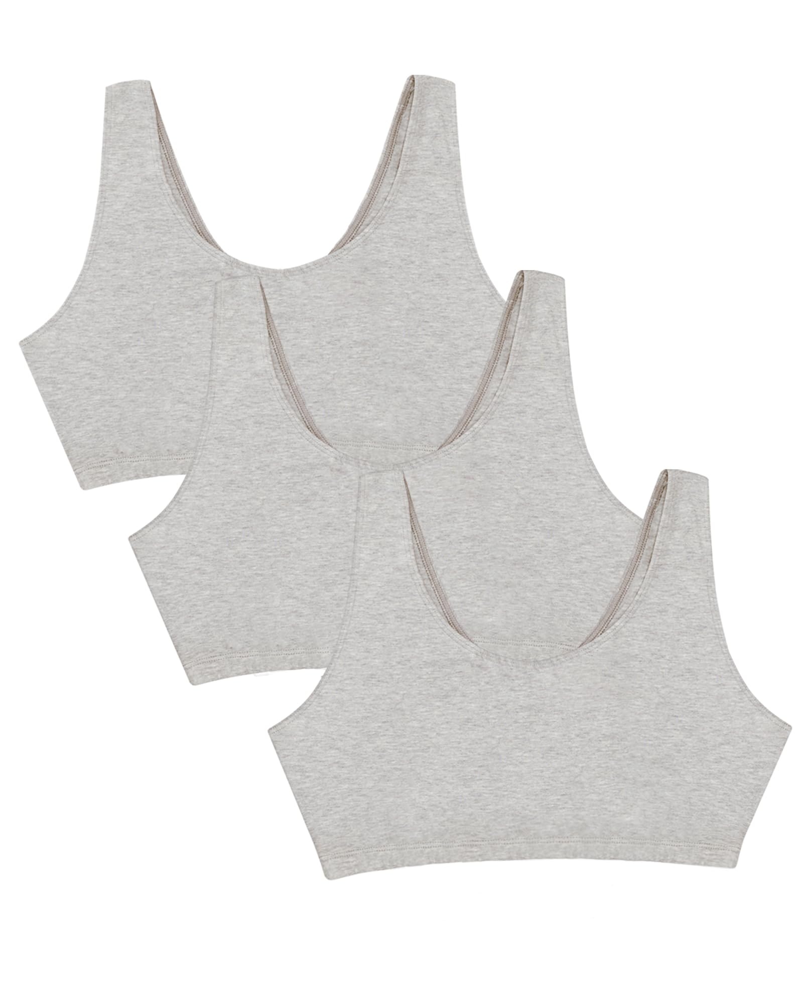 Fruit of the Loom Women's Built Up Tank Style Sports Bra, Grey/Grey/Grey, 38