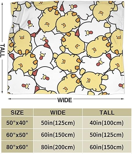 Miniatura 4 de Manta de pollo, linda manta de franela de felpa de franela acogedora para todas las estaciones, para niños, adolescentes y adultos, 60 x 50 pulgadas