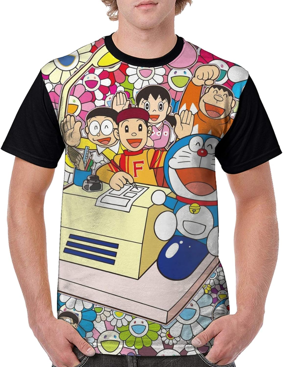 Cwiohtg Doraemon Men's Printed ShortSleeved TShirt, Fashion Trend