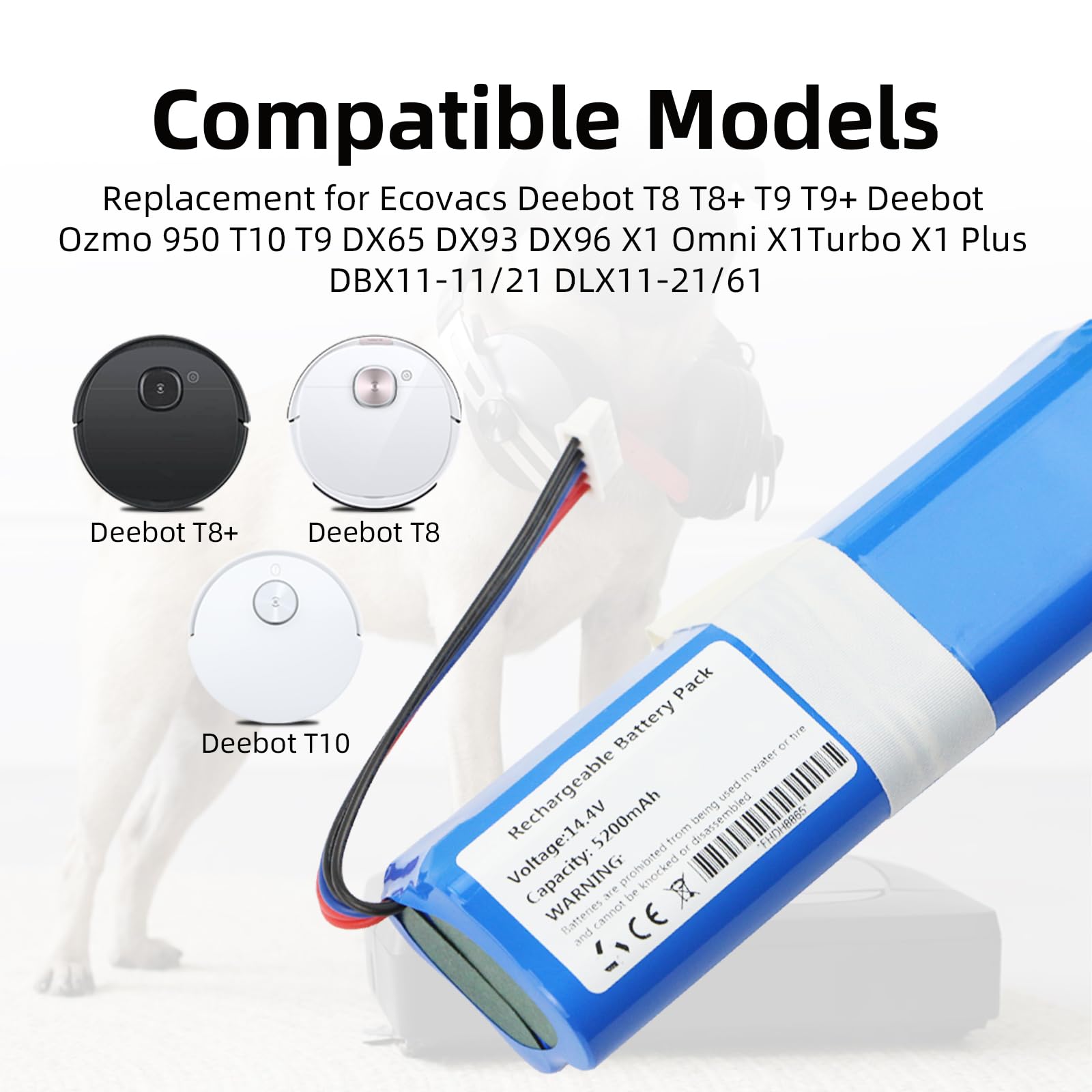 14,4 V 5200 mAh S10 LI 144 5200 Vacuum Cleaner Akku für Ecovacs Deebot