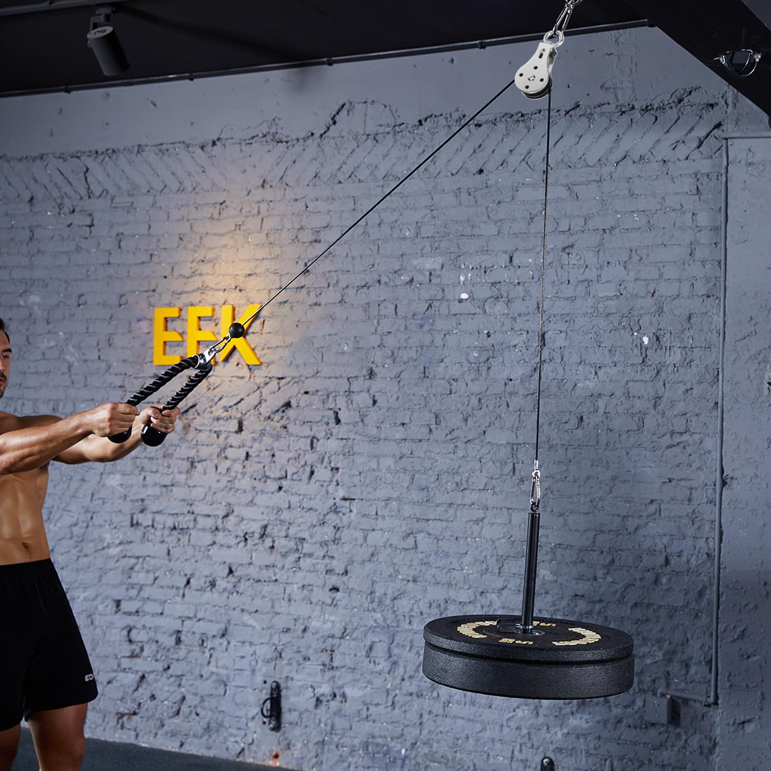 ohbien プーリーケーブルマシン 上腕三頭筋トレーナー LAT ラットプルダウン ケーブル トレーニング 機器 男女兼用 プロフェッショナル 筋肉強化 フィットネス器具 上腕三頭筋プルダウン 上腕二頭筋カール 背面 前腕部 肩 ジム ホームユース用