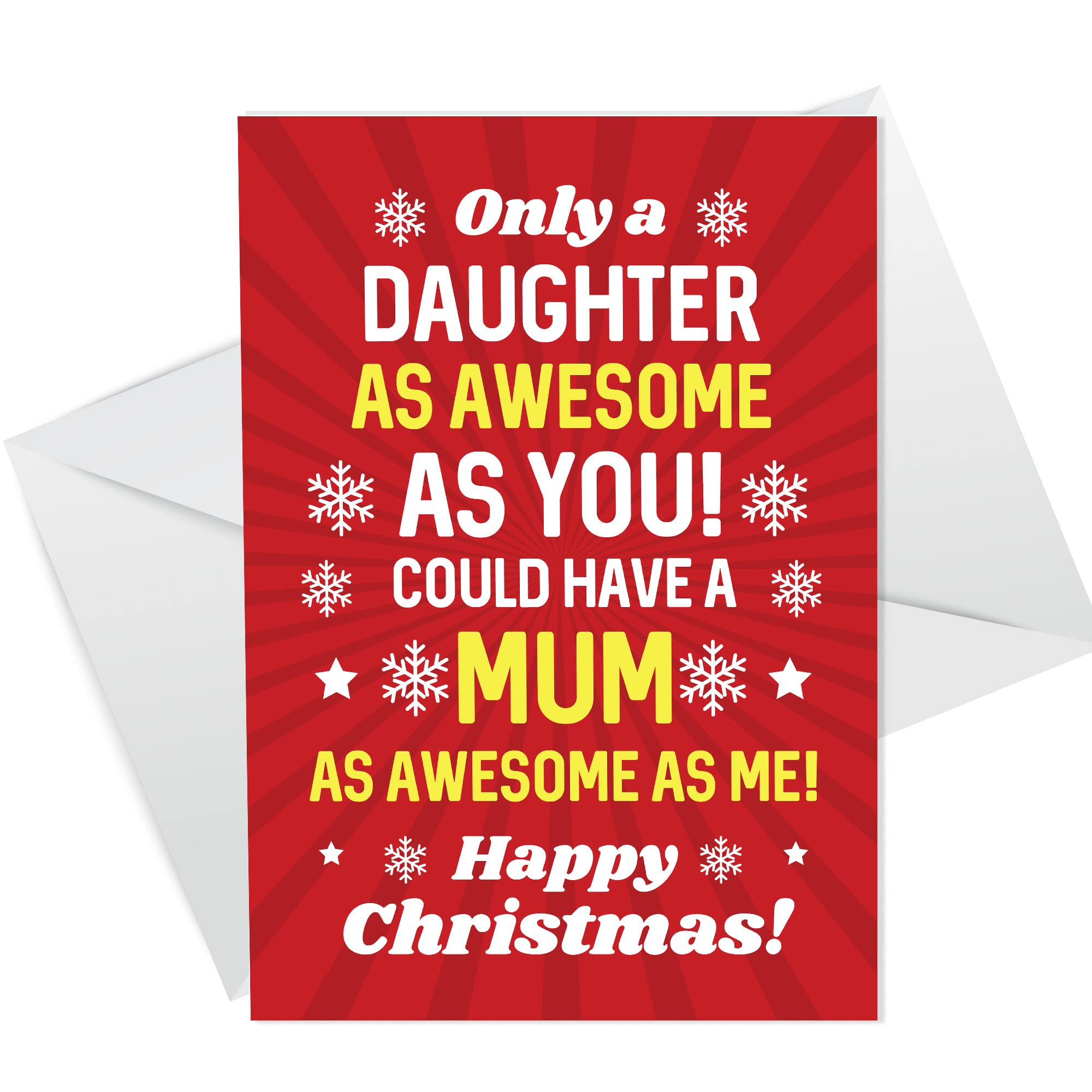 RED OCEAN Christmas Card For Daughter From Mum Funny Cheeky Christmas Greetings Card From Mum For Daughter