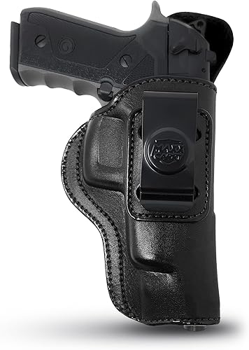 Miniatura 1 de PH - Funda de cuero genuino para pistola Beretta 92FS, funda de cuero Iwb táctica para pistola Iwb, funda de transporte oculta de cuero, cómoda