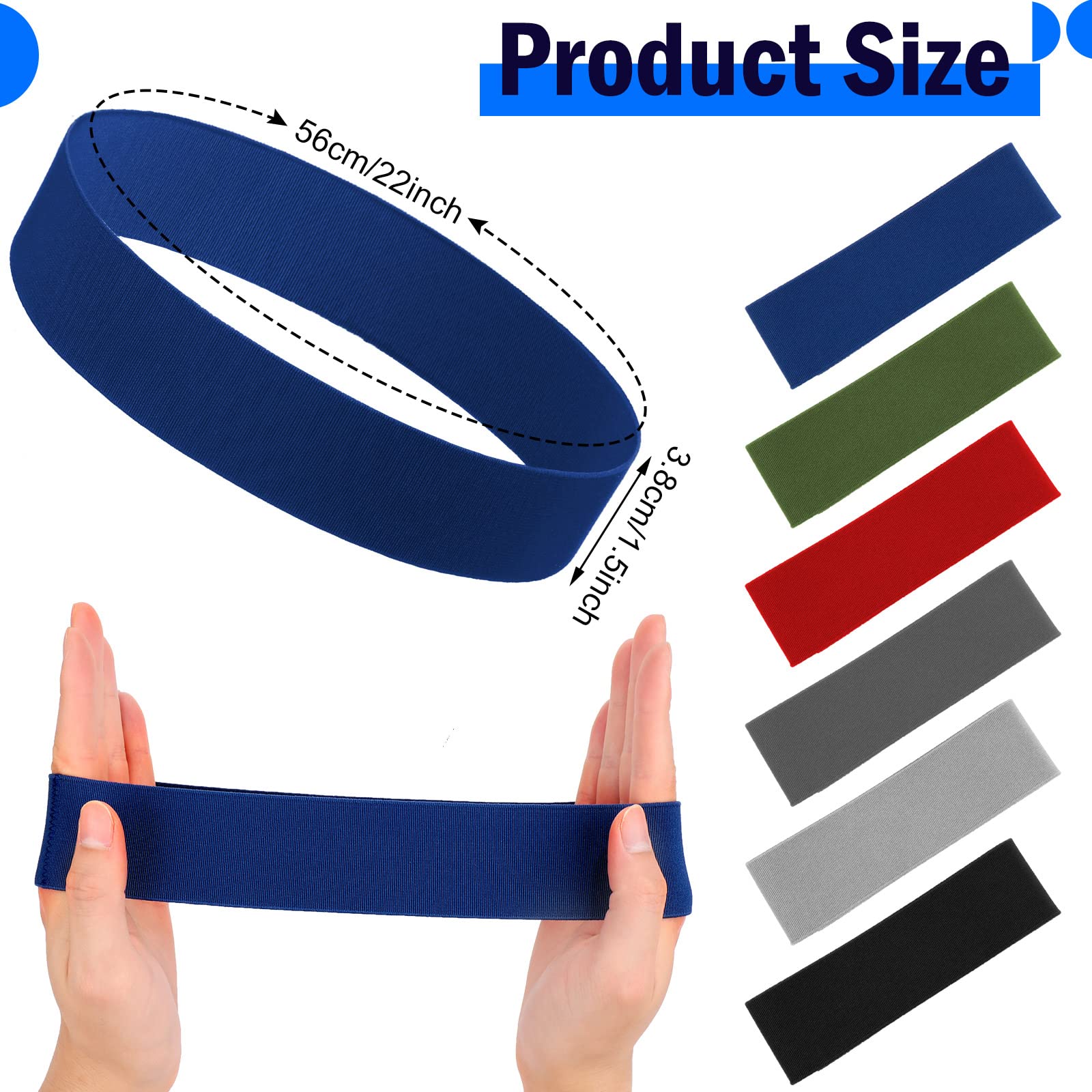 Cindeer 6 Pieces Stretchable Hat Band for Women Cowboy Hat Band for Men Panama Straw Accessories, 6 Colors(Elegant Colors)