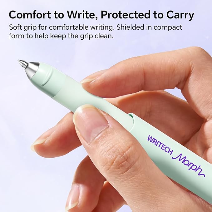 WRITECH Morph Gel Pen Medium Point 0.7mm Black 2 Pens + 2 Refills miniatura 3