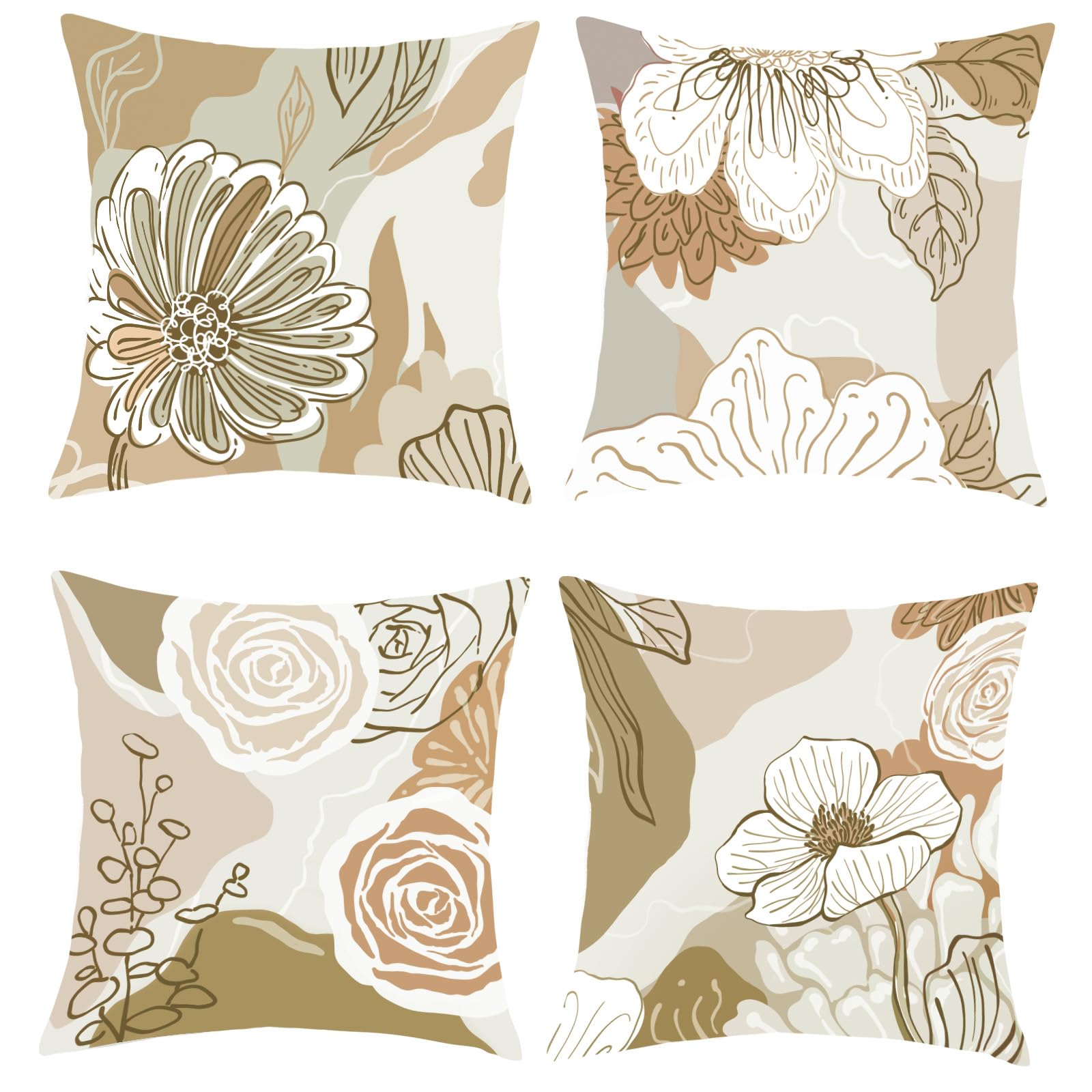 Lot de 2 housses de coussin vintage à motif floral, style chinoiserie, rustiques, pour canapé, décoration intérieure  15