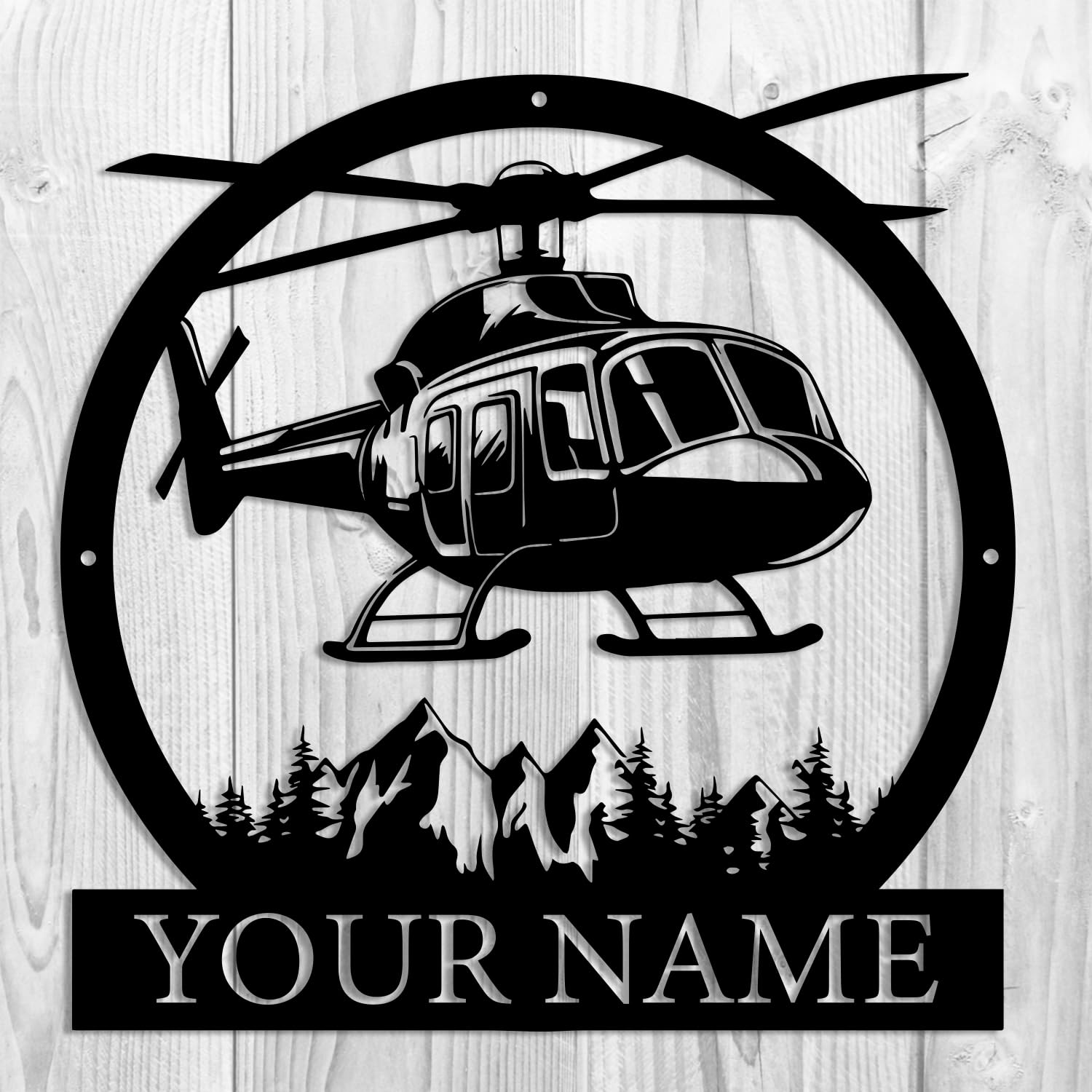Houdoum Boys Style E Custom Helicopter Metal Sign,Personalized Pilot Wall Art,Blackhawk Helicopter Sign,Pilot Gifts,Airplane Sign, Room Decor,Helicopter Decor (Style E)