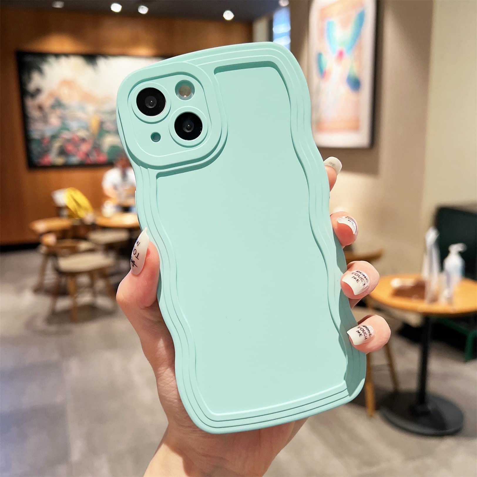 Emlivi Kompatibel mit iPhone XS Hlle, iPhone X Curly Wave Frame Handyhlle  Einfarbig Aesthetic Case Weiche Silikon TPU Bumper fr Men Girls Stofest  Schutzhlle fr iPhone XS, Blau: Amazon.de: Elektronik & Foto
