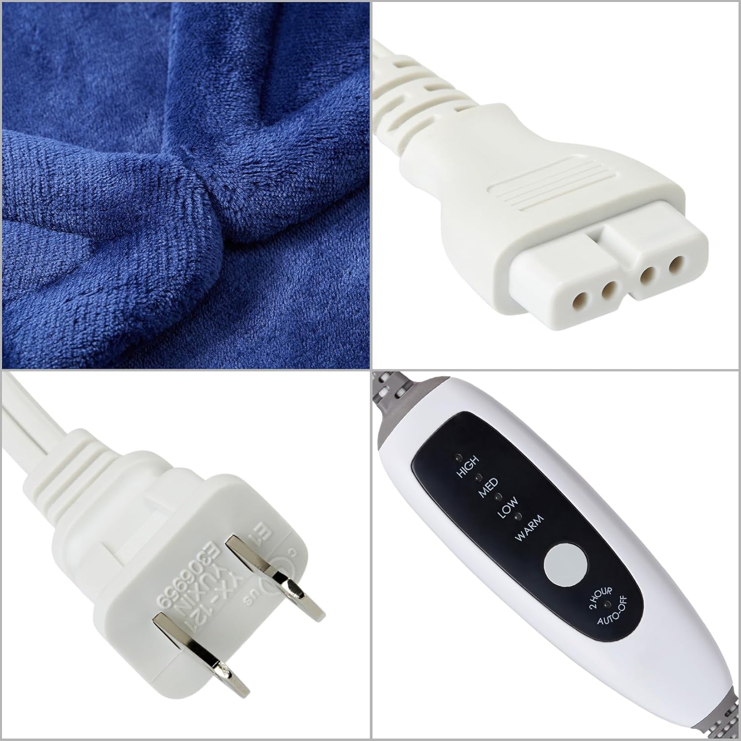 Heating Pad for Neck and Shoulders and Back, Weighted Electric Heat Pads for Pain Relief, 4 Heat Settings, Timers 2h Auto Off, Birthday Gifts for Women Men Mom Dad, Navy Blue