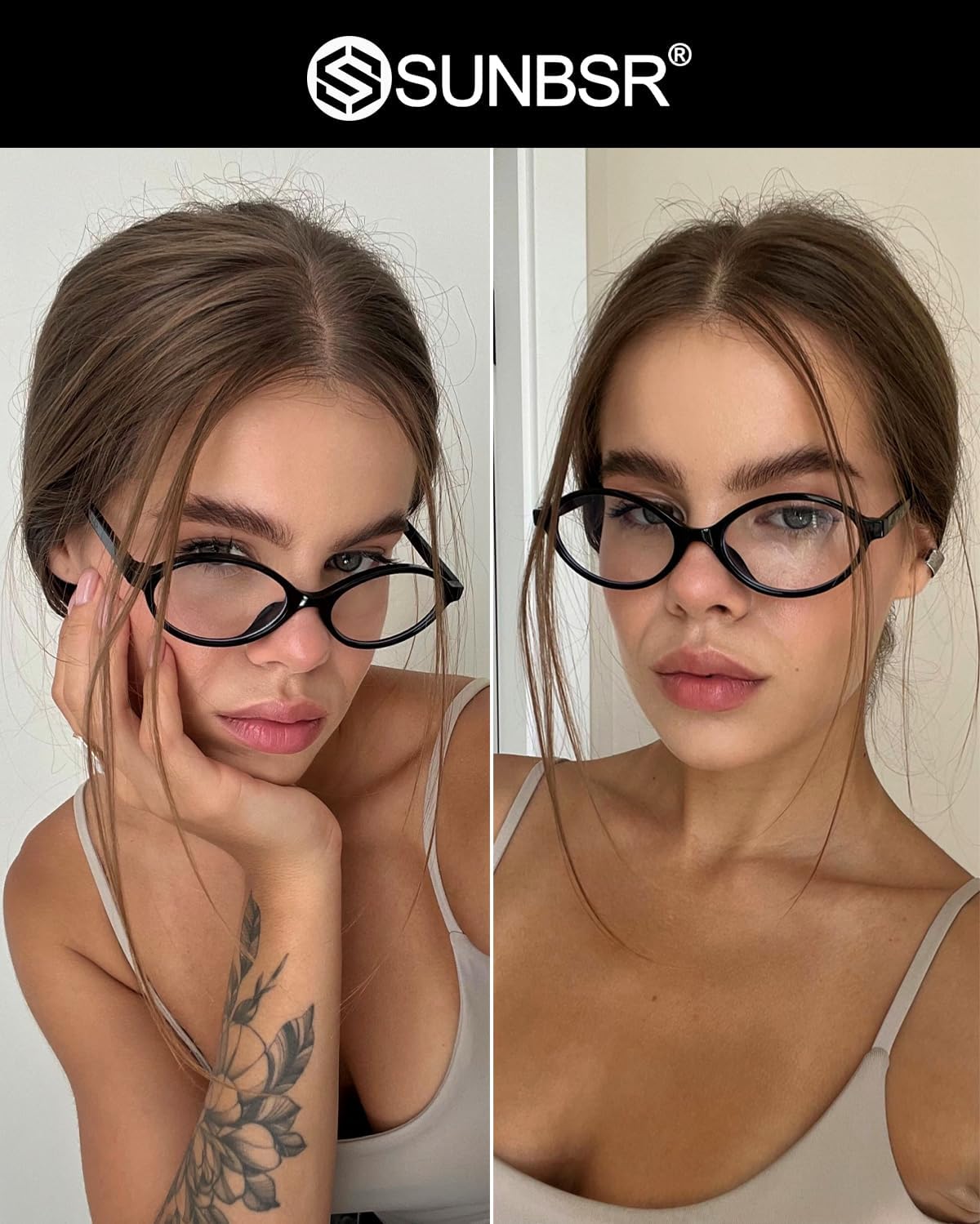 Retro Oval Glasses for Women Men 90s Small Round Blue Light Glasses Oval Y2K Tortoise Eyeglasses - Image 4