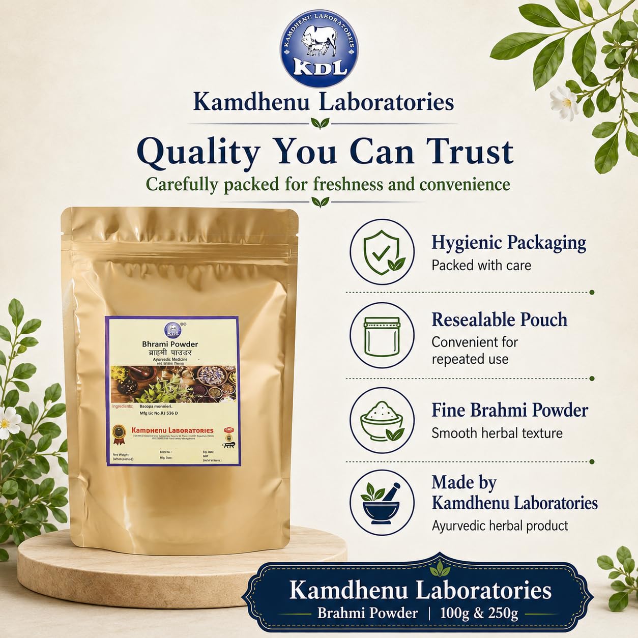 Kamdhenu Brahmi Powder for Hair growth, Eating| 100 gms, Pack of 1| Bacopa monnieri| For hair care/healthy hair — Amazon image 5