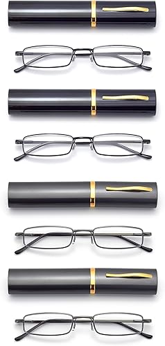 HIGHLIKE Anteojos de lectura de bolsillo delgados para hombres y mujeres, lentes compactas sĂşper transparentes, lentes con marco de metal con HIGHLIKE Anteojos de lectura de bolsillo delgados para hombres y mujeres, lentes compactas sĂşper transparentes, lentes con marco de metal con