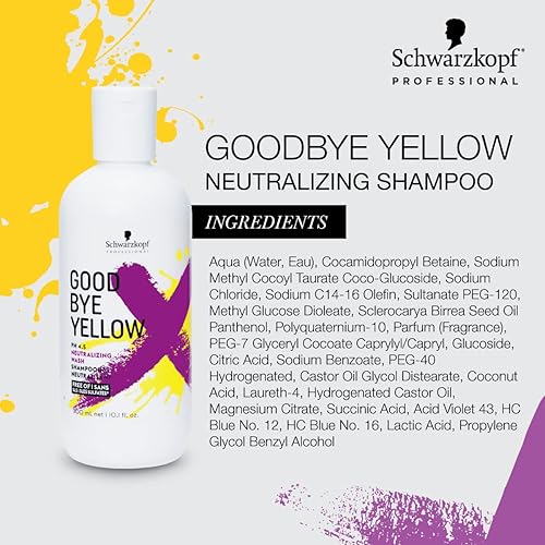 Miniatura 4 de GOODBYE YELLOW Champú de lavado neutralizante - Equilibrio de color para tonos cobrizos y amarillos - Cuidado del cabello vegano limpiador con