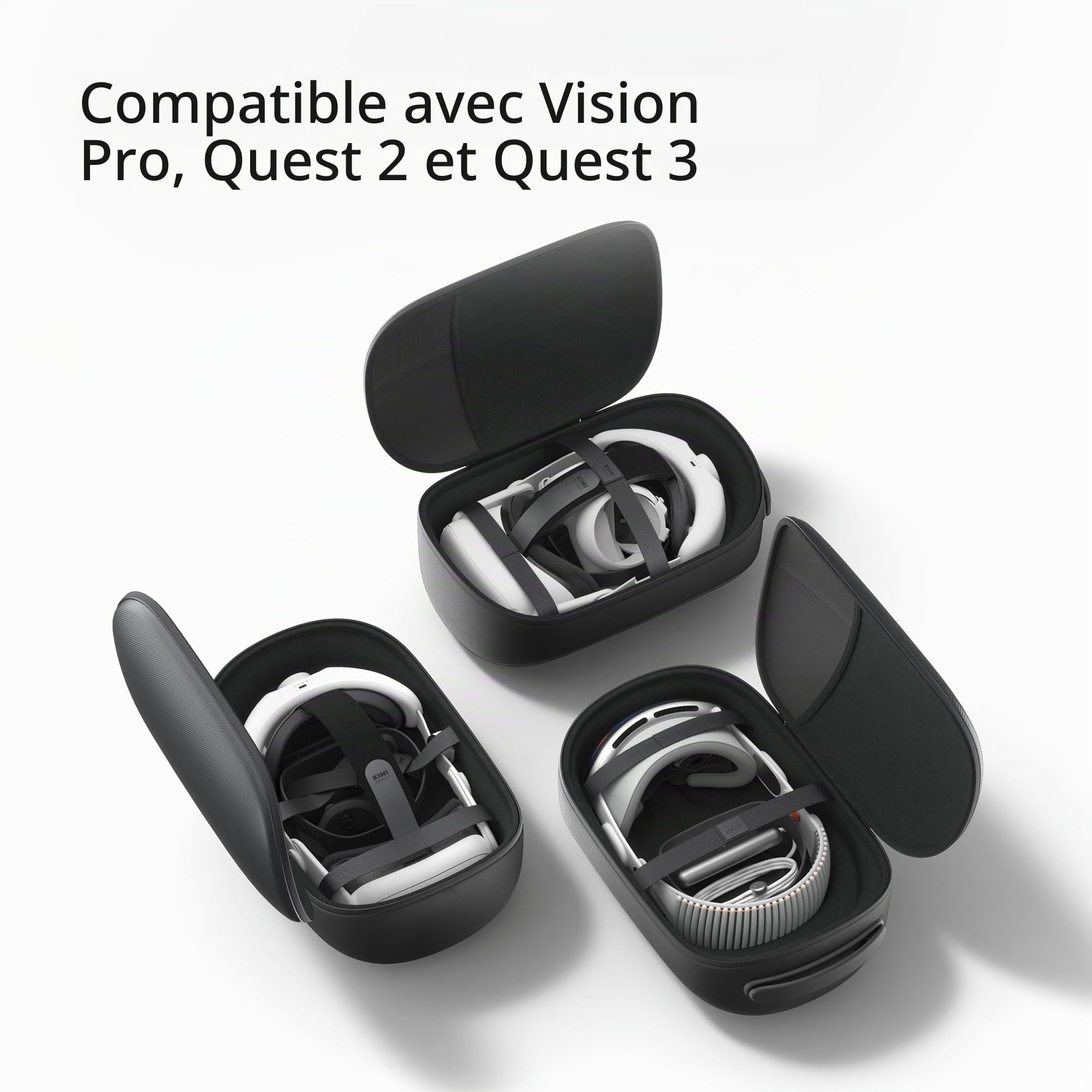 KIWI design Étui de Transport Compatible avec Meta Quest 3S/3/2 et Vision Pro