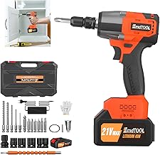 HSHa Cordless Impact Driver Brushless 6.0 1/2" Battery 450N.m Square High Torque Wrench for Car Home 4 Sockets Orange