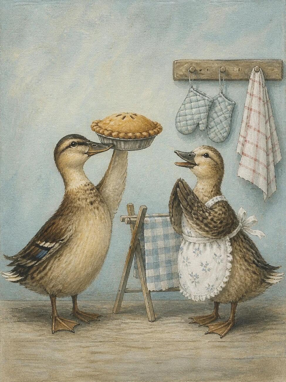 Henypt Cross Stitch Kit Cartoon Duck Animal DIY Arts Aand Craft Kit for Beginners The Elderly with Accessories Handmade DIY/Gifts 14CT 80x100cm