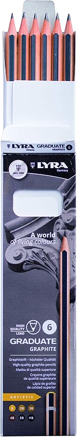 Set de 6 lápices de grafito Lyra Graduate para dibujo miniatura 2