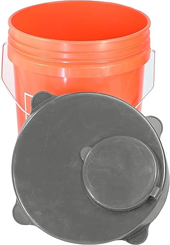 Miniatura 6 de Skywin Tapa de almacenamiento con boquilla fácil de verter para cubo, tapa de goma gris para contenedores de almacenamiento de pellets de madera,