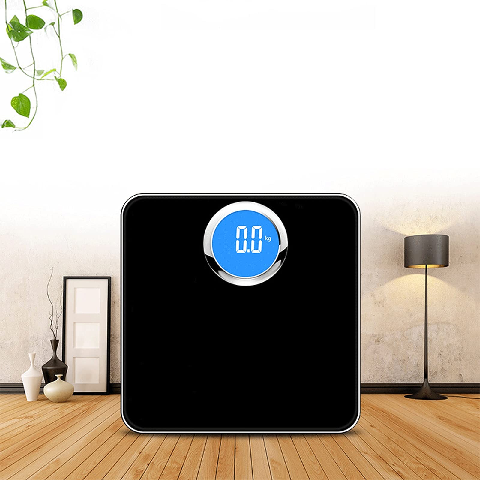 JINGYAN Básculas de Baño Digitales Escala de Peso, Escala de Cuerpo Humano, Pantalla Redonda Visión Nocturna Escala Electrónica, Báscula Electrónica para el Hogar