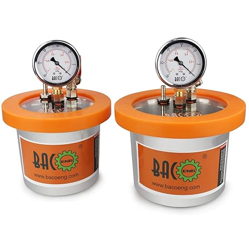 Miniatura 4 de BACOENG Cámara de desgasificación al vacío de trampa de resina de acero inoxidable de 1.2 cuartos (3 galones1.2 QT2 QT disponible)