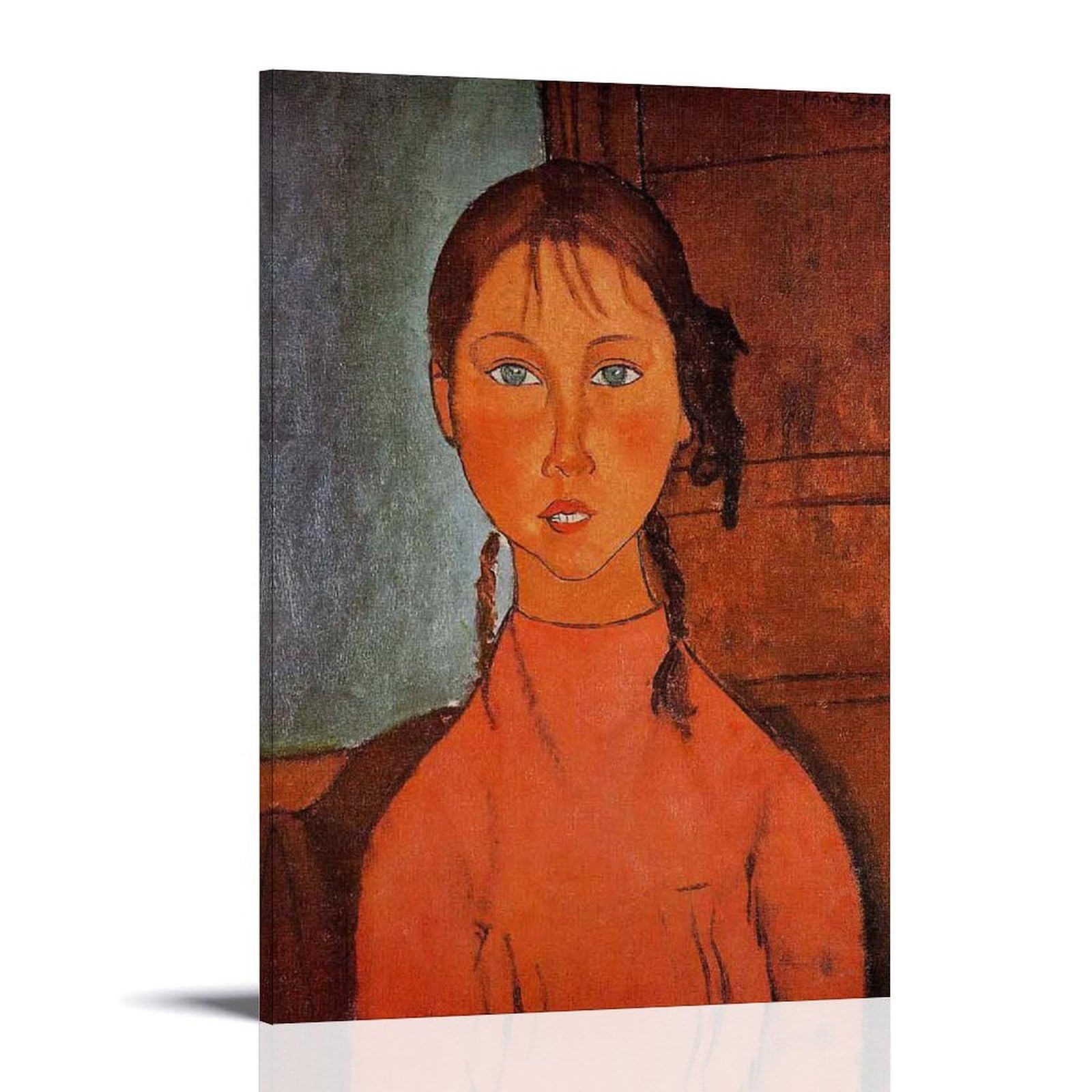 モディリアーニ　「おさげ髪の少女」 リトグラフ モディリアーニ 「おさげ髪の少女」 リトグラフ おさげ髪の少女