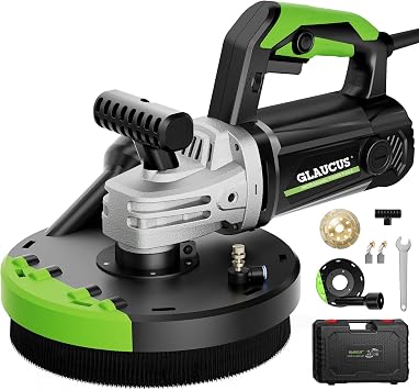 GLAUCUS 7-Inch Concrete Surface Grinder, Angle Grinder Kit with Dust Shroud, floor grinder, 2200W Motor,Auxiliary Handle, Diamond Wheel, 90 Seamless sanding for Floor, Wall, Adhesive and Ceiling