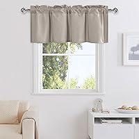 Vista 15 de DWCN Cenefa burdeos para ventanas, cenefa de cocina, cenefa de cortina de Navidad, cortinas de ventana de sótano, 1 panel, 42 x 18 pulgadas