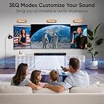 Barre de son pour Smart TV, 80W Barre de son avec quatre woofers, Tweeters double corne, 2.0 Chaîne TV Monsieur le Président, 2 en 1 Conception amovible, BT/ARC/AUX/Connexion optique, Système de son surround pour TV/PC