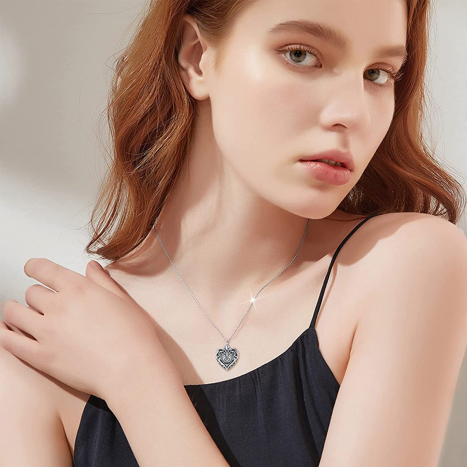 SOULMEET Einäscherungsschmuck für Asche, Asche Anhänger, Memorial Kremation schmuck für Asche, Urnen Kette für Asche Medaillons Frauen Männer Sterling Silber