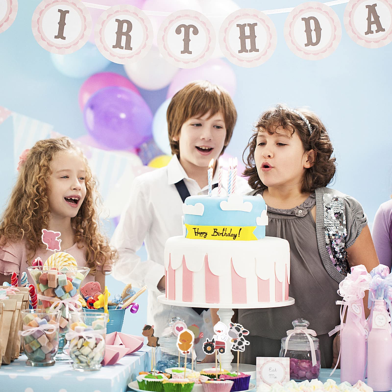 Decorazioni Torta Animali Fattoria - Topper Compleanno Per Torte E Cupcake