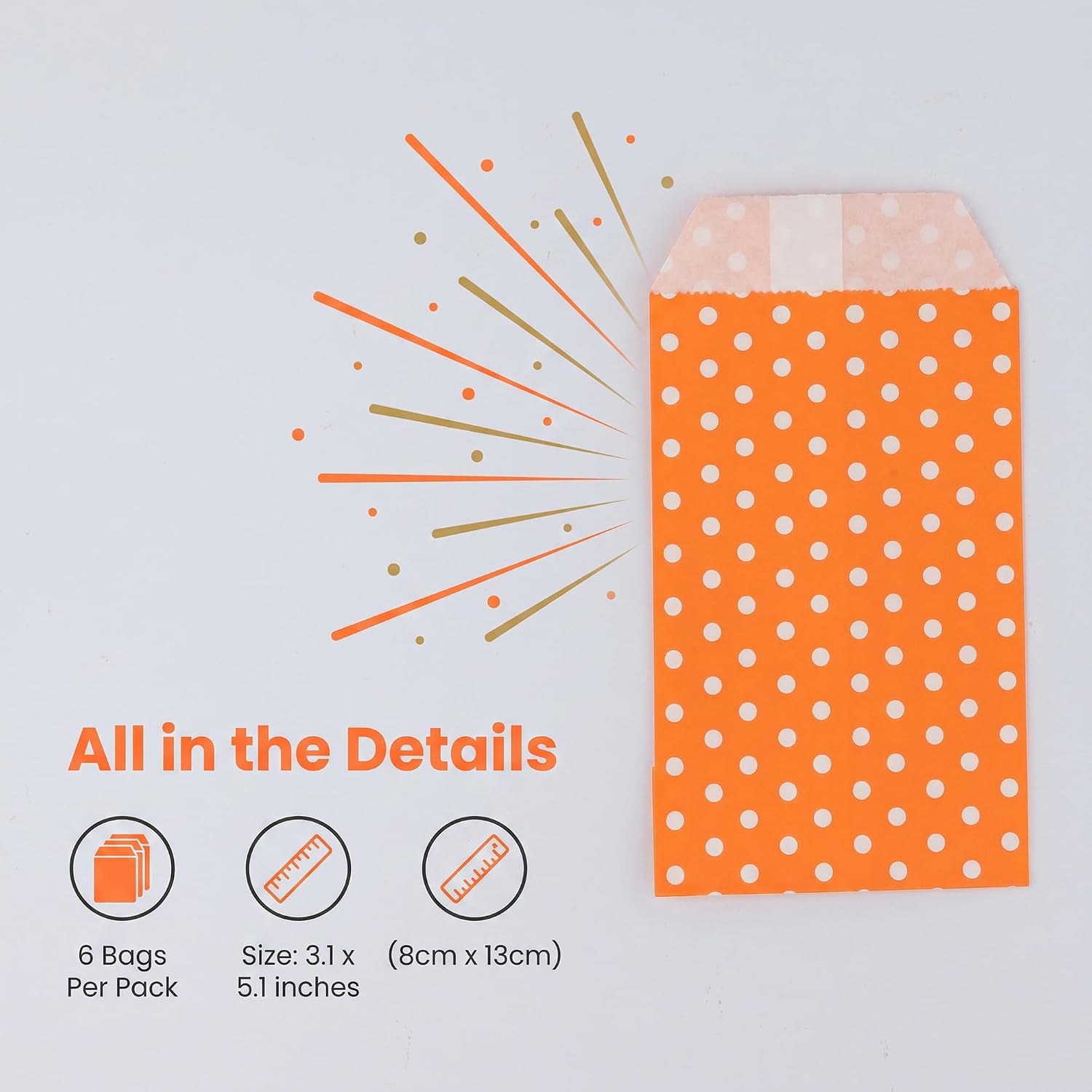 HMETOL 6 Pack Multicolor Polka Dot Gift Bag image 3