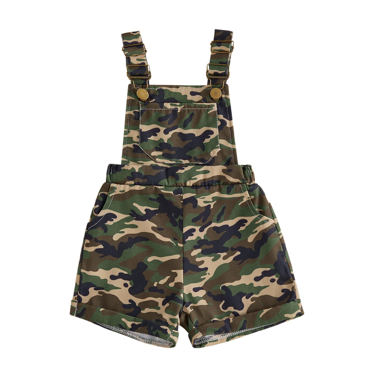 Ayalinggo Toddler Baby Girl Sunflower Print Overalls Shorts with Pocket Suspender Trousers Cute Summer Clothing Outfit
