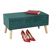 Relaxdays Pouf Cassapanca Imbottito 2 Posti, 40x41x80 cm