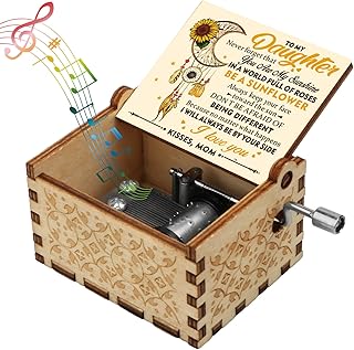 URbazaar Wooden Music Box, You Are My Sunshine Melody,Hand Cranked, Laser Engraved Musical Boxes, Small Novel Gifts for Birthday, Mother's Day, Christmas, Thanksgiving Day(You Are My Sunshine)