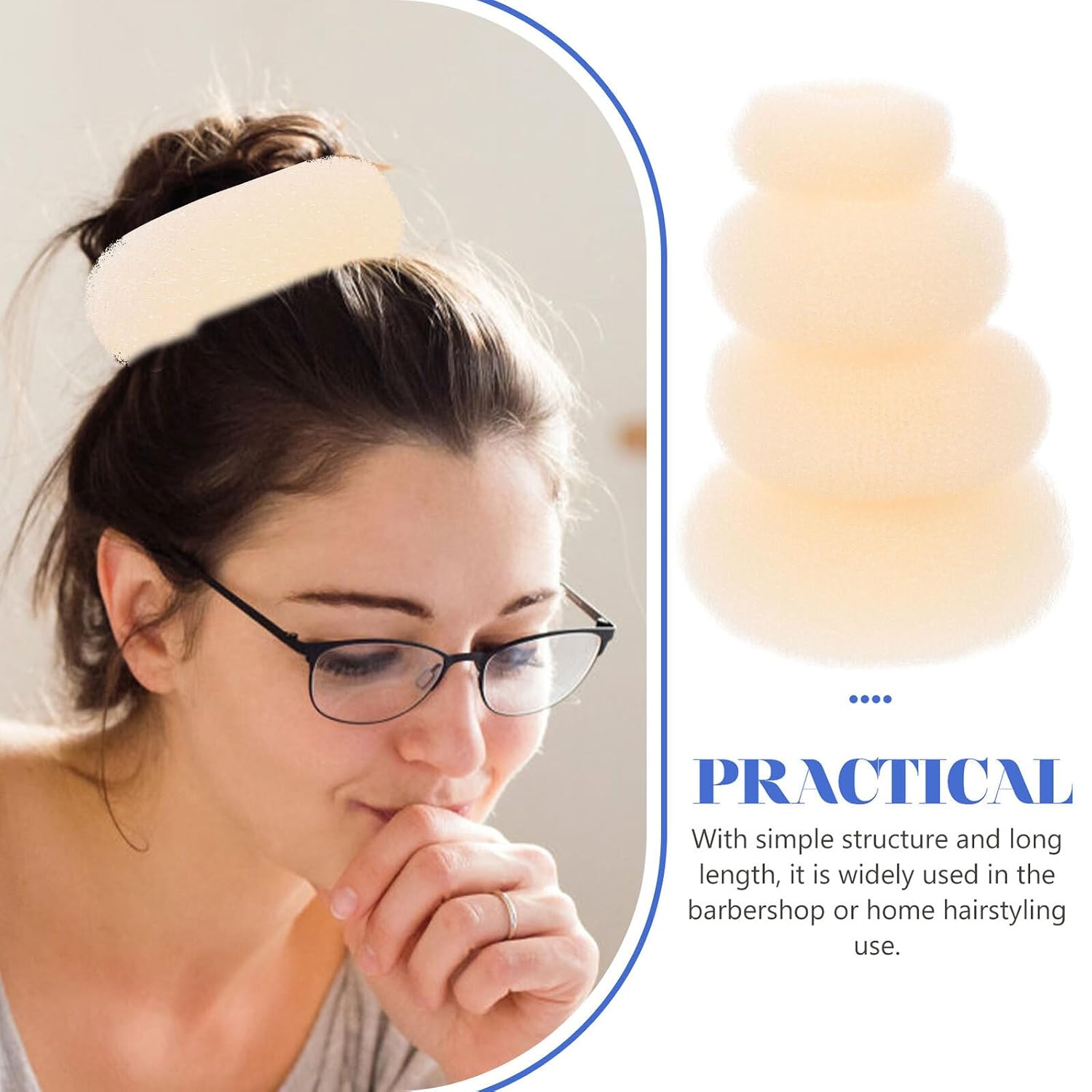 16pcs Hair Donut Bun Makers Small to Extra Large Hair Bun Shapers and Daily Use Messy Styling Tools Beige Set