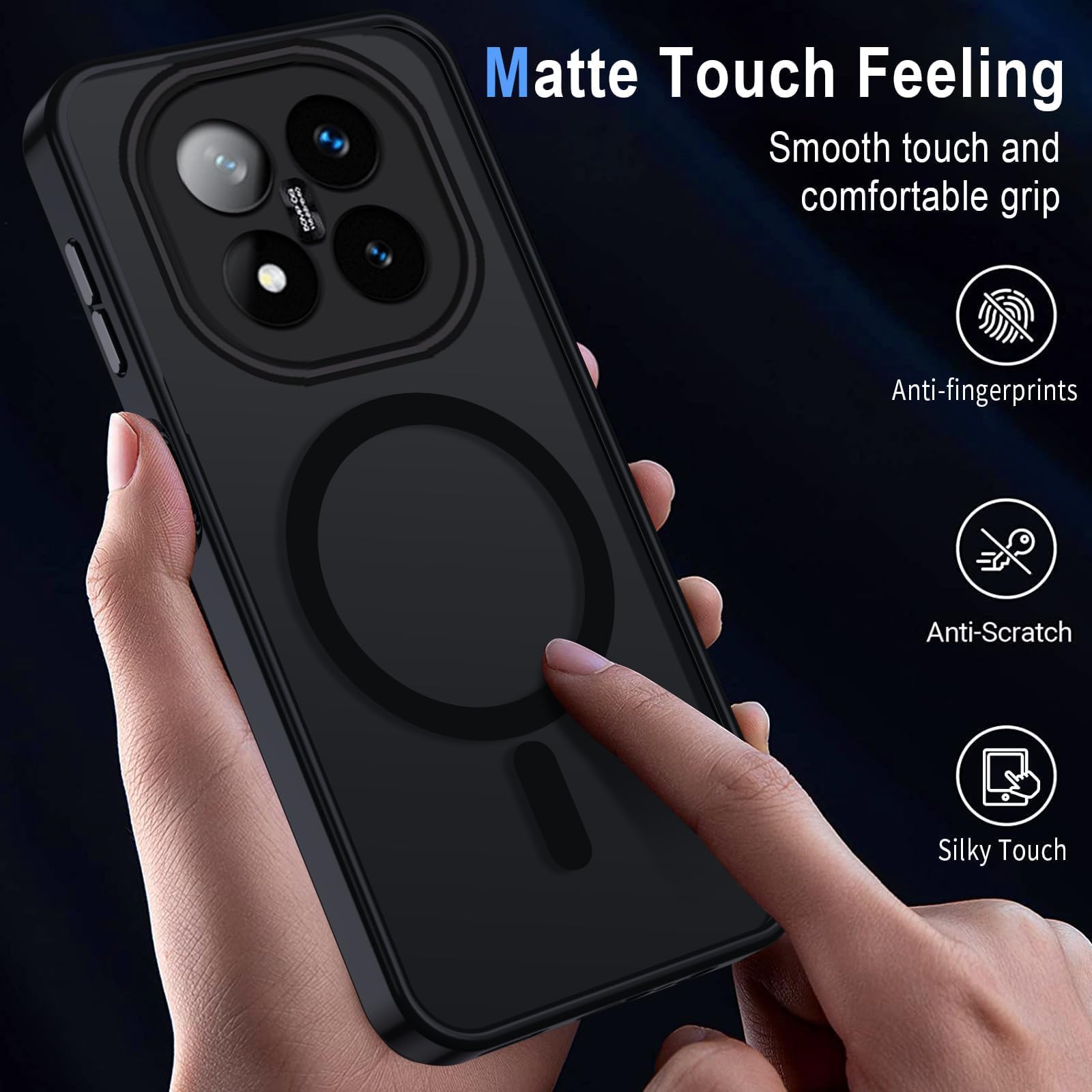 Xiaomi Redmi Note 14 Pro 5G Phone Case,Magnetic Shockproof Phone Case Cover For Xiaomi Redmi