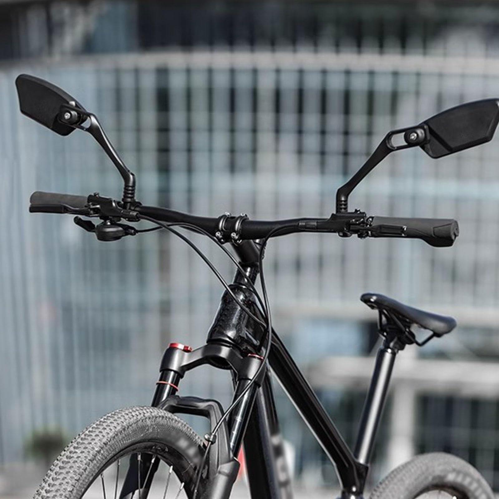 Lenker-Fahrradspiegel mit Stoßfester Edelstahllinse, HD-Fahrradrückspiegel Sicherheitsreflektor für Mountain Road Bike Ebike Scooter,2Pack(Left+Right)