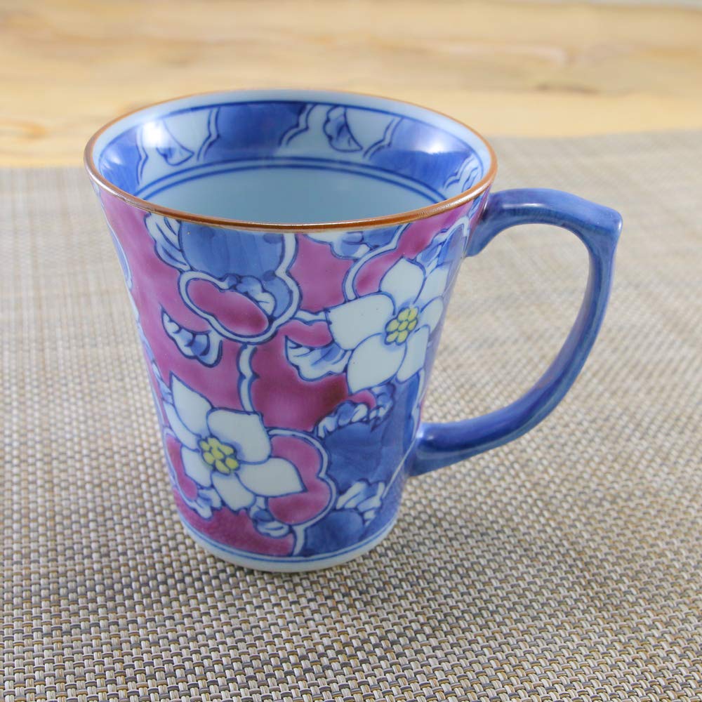 Amazon.co.jp: マグカップ 有田焼 伊万里焼 唐花マグ（紫） 色違いあり