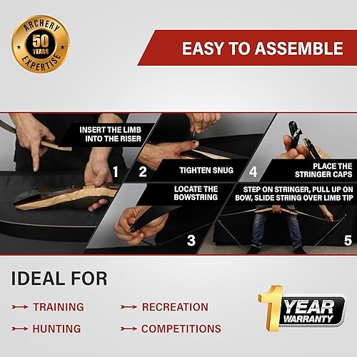 Miniatura 6 de Southwest Archery Ghost Takedown Longbow  64" Longbow Hunting Bow  Right & Left Hand  Draw Weights in 20-50 lbs  USA Based Company  Perfect for