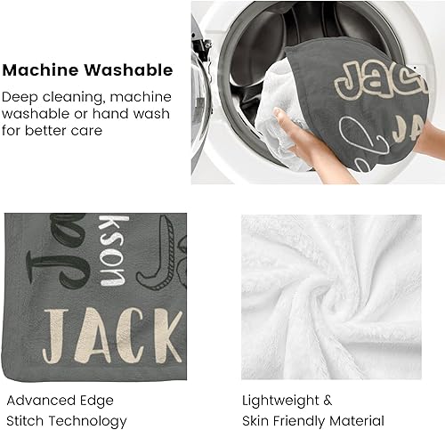 Miniatura 6 de Manta personalizada con nombre para adultos, manta de franela con nombre personalizado para niños y niños, Manta personalizada para regalo de