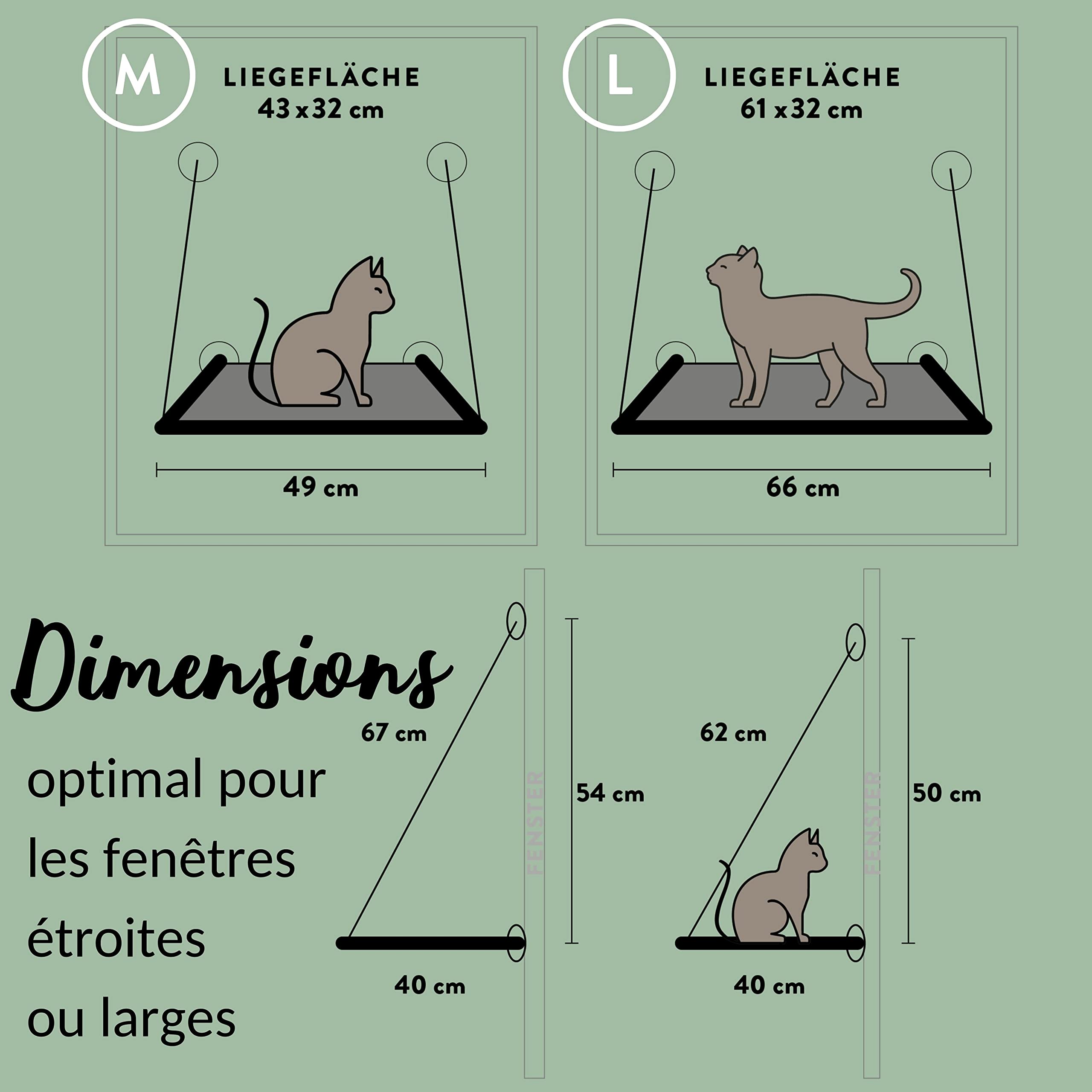 Riijk Hamac Chat Fenêtre | Jusqu'à 23 kg | Lit de Fenêtre | Jouet
