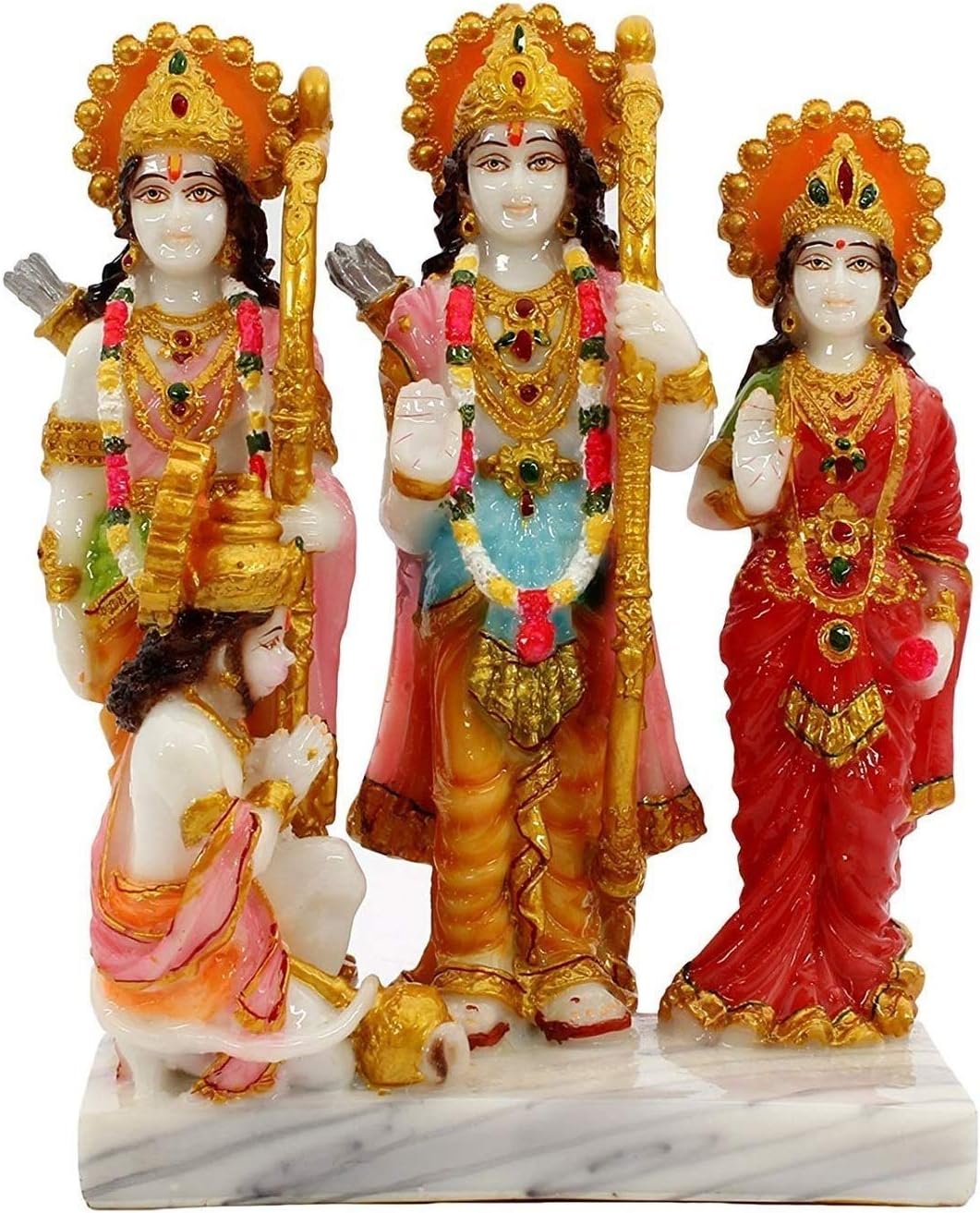 BS Handicrafts Washable Marble Look Ram Darbar Statue (5-6-inch, Brown)