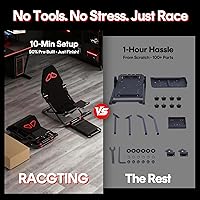 Vista 2 de RACGTING Racing Simulator Cockpit for G920 G29 G923, Foldable Racing Simulator for Thrustmaster T248X T248 T300 T150 458 TX Xbox PS5 PS4 PC (Black)