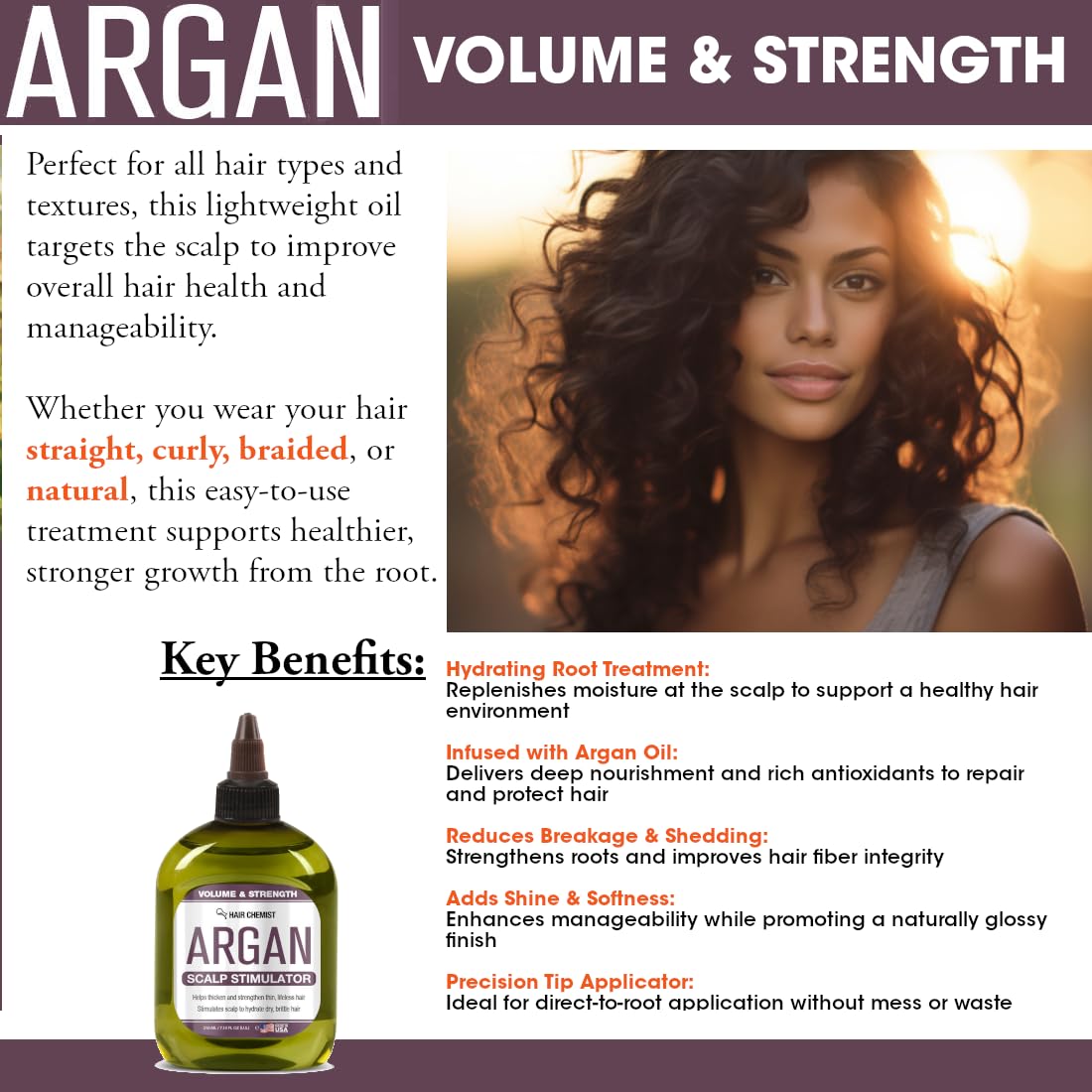 Hair Chemist Volume & Strength Argan Scalp Stimulator 7.1 Ounces - Image 4