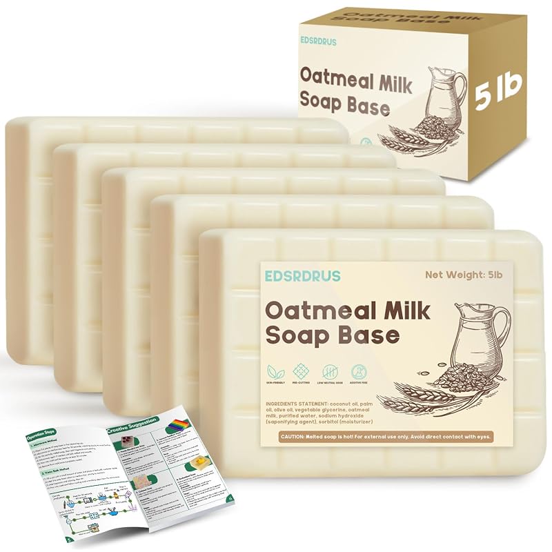 Base de Sabonete de Glicerina EDSRDRUS com Fragrância para Derreter e Despejar, Aveia e Leite, 2,27 kg