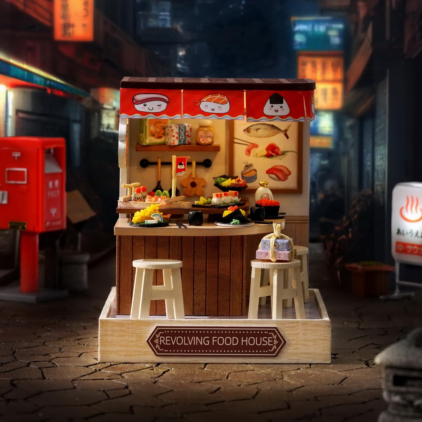Kit Casa In Miniatura Fai Da Te In Legno Con Mobili E Luci LED – Regalo Creativo Per Adulti (Cappuccio Antipolvere Incluso, Batterie Non Incluse) - 2